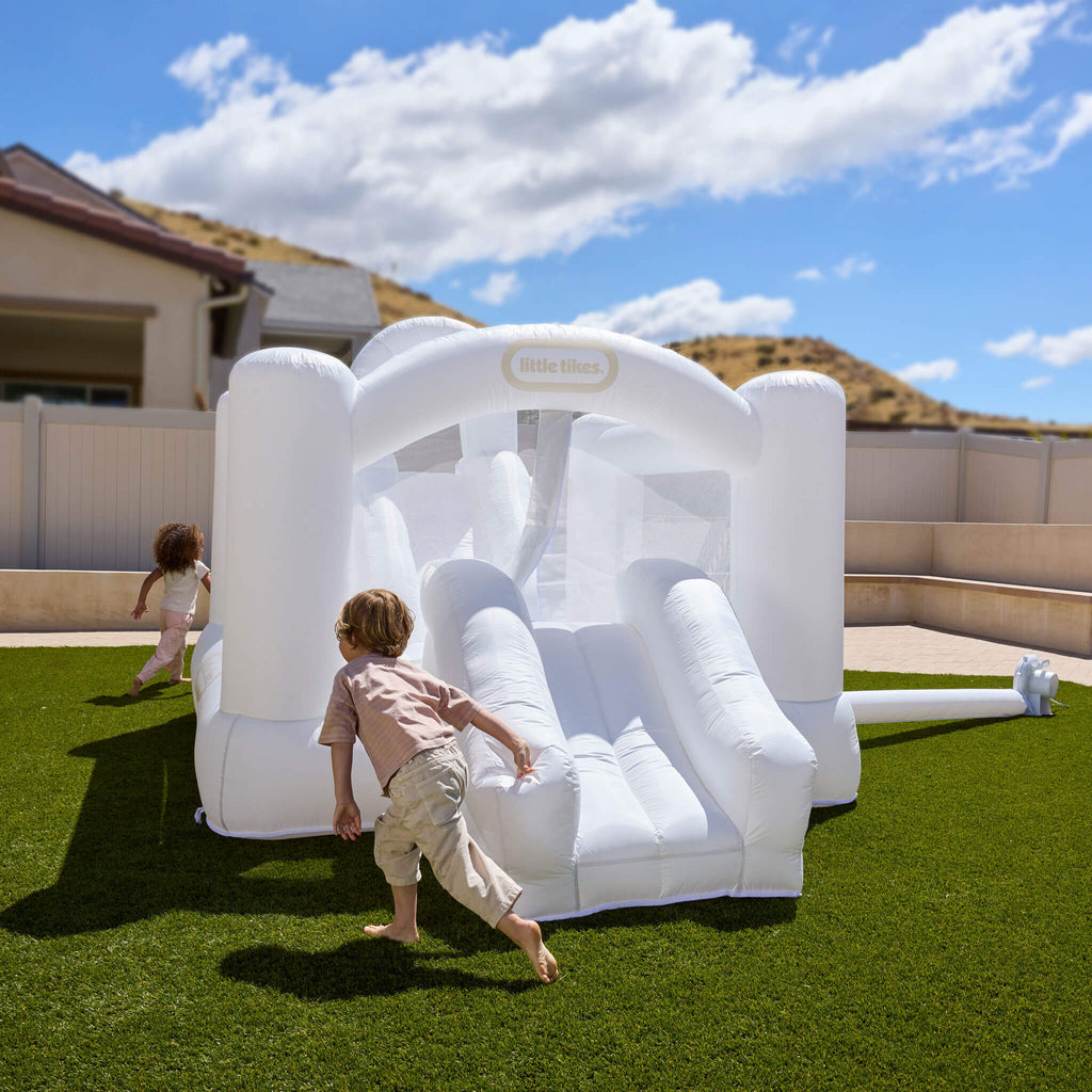 Cloud Collection™ Jump 'n Double Slide Bouncer – White